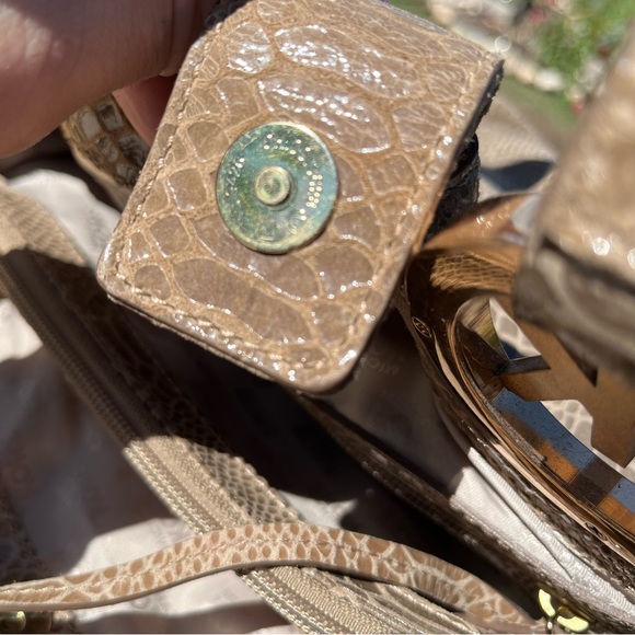 Michael Kors Tan Python Leather Double Handle Bag EUC - Picture 10 of 14